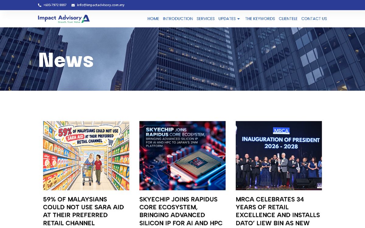 Digital Marketing Agency | ZenWeb Malaysia News of the Impact Advisory website