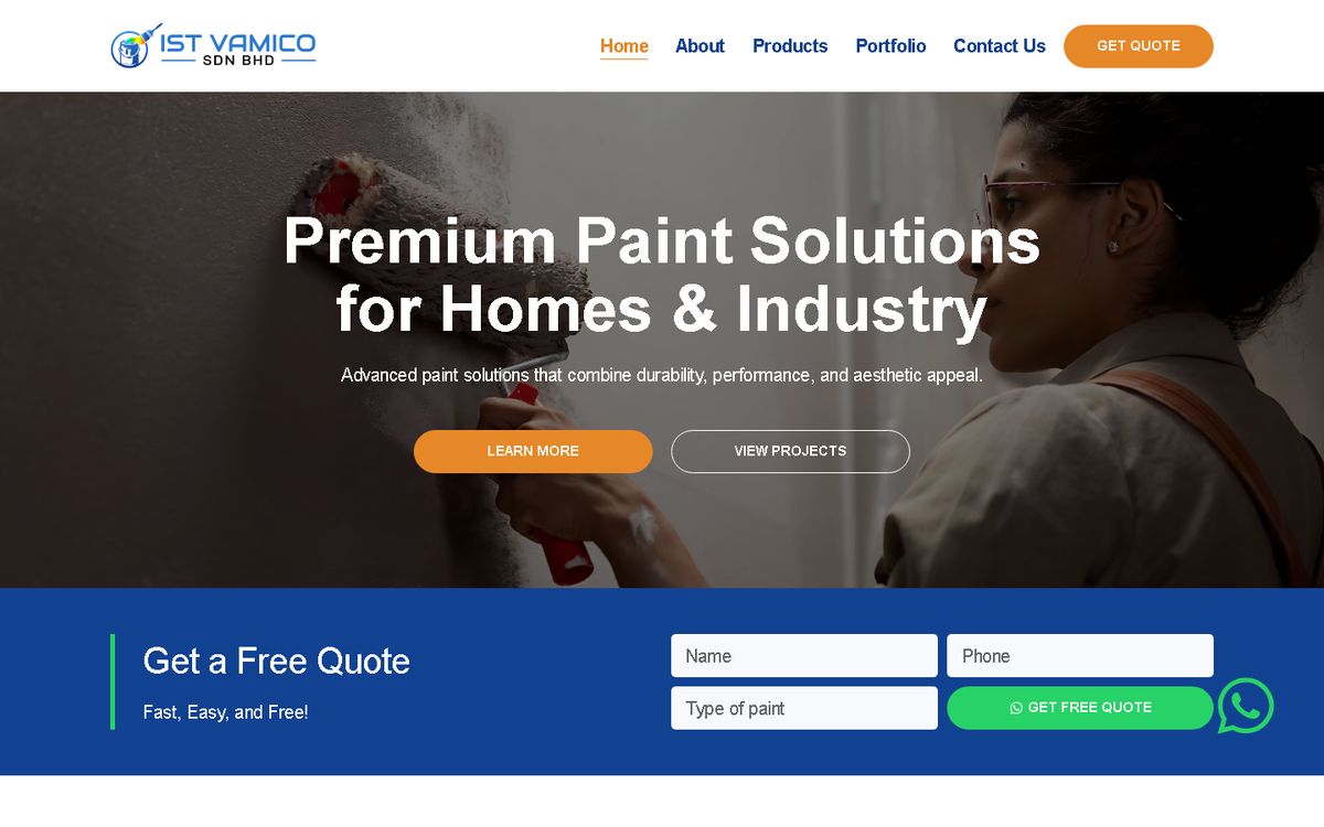 Home page of the IST Vamico website