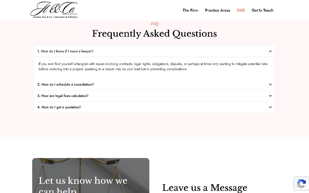 Digital Marketing Agency | ZenWeb Malaysia FAQ of the Jasmine Tan & Co. website
