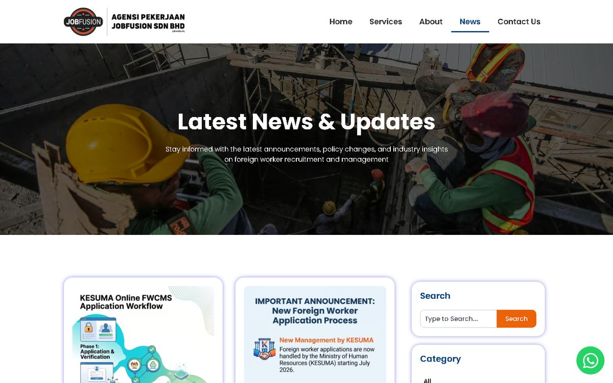 Digital Marketing Agency | ZenWeb Malaysia News of the JobFusion website