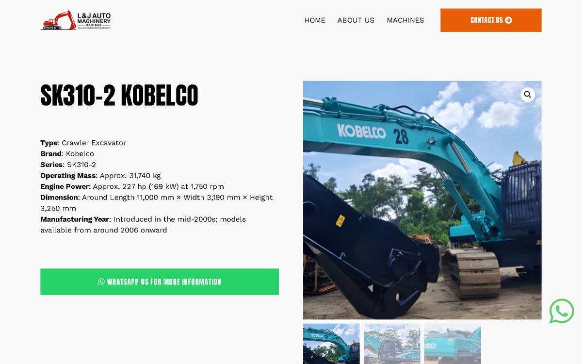 Digital Marketing Agency | ZenWeb Malaysia Machine page of the L&J Auto Machinery website