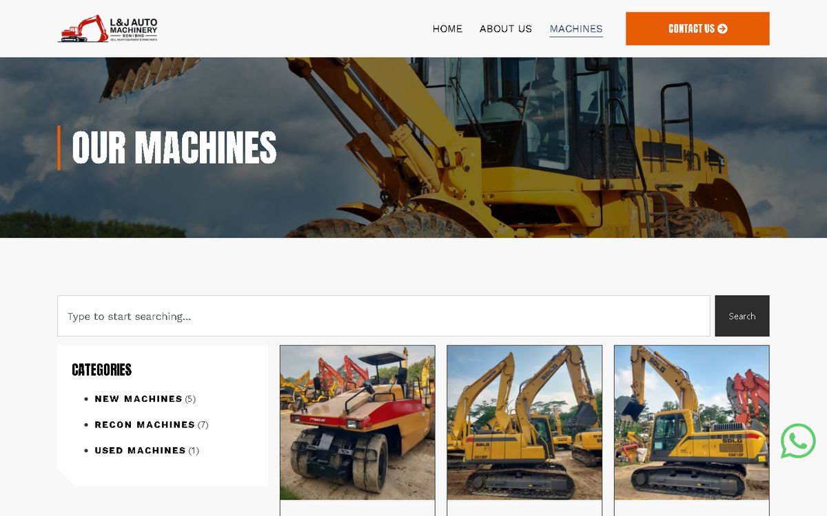 Digital Marketing Agency | ZenWeb Malaysia Machines of the L&J Auto Machinery website