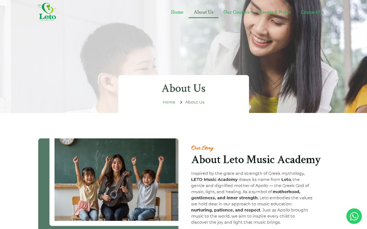 Digital Marketing Agency | ZenWeb Malaysia About Us of the Leto Music Academy website