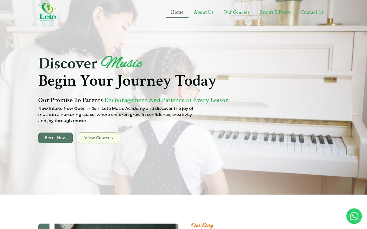 Digital Marketing Agency | ZenWeb Malaysia Home page of the Leto Music Academy website