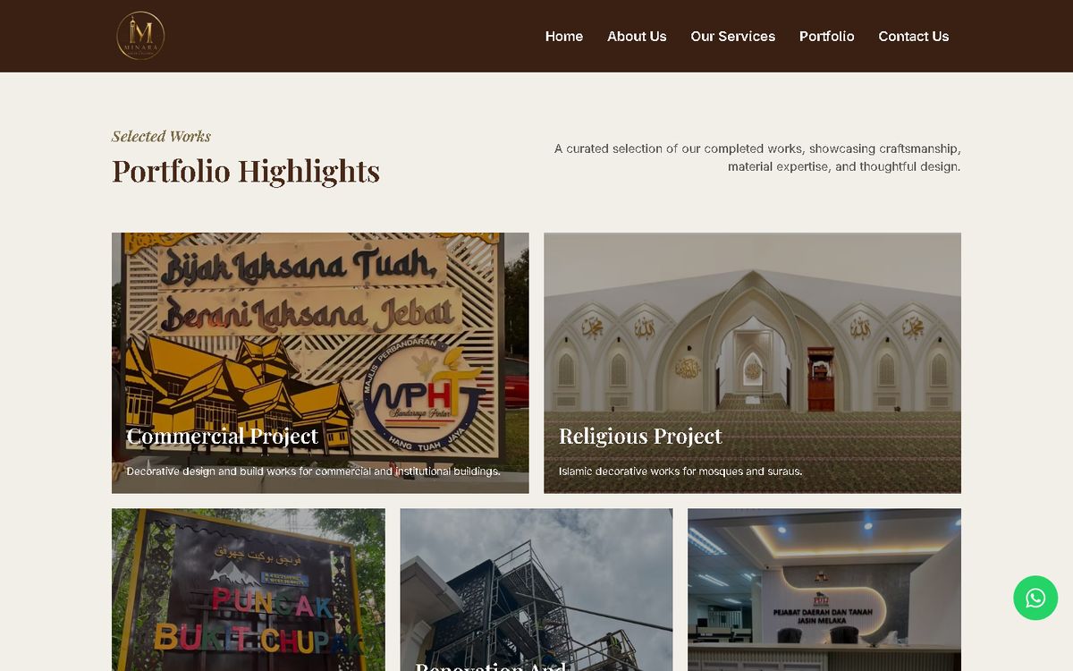 Digital Marketing Agency | ZenWeb Malaysia Portfolio section of the Minara Design website