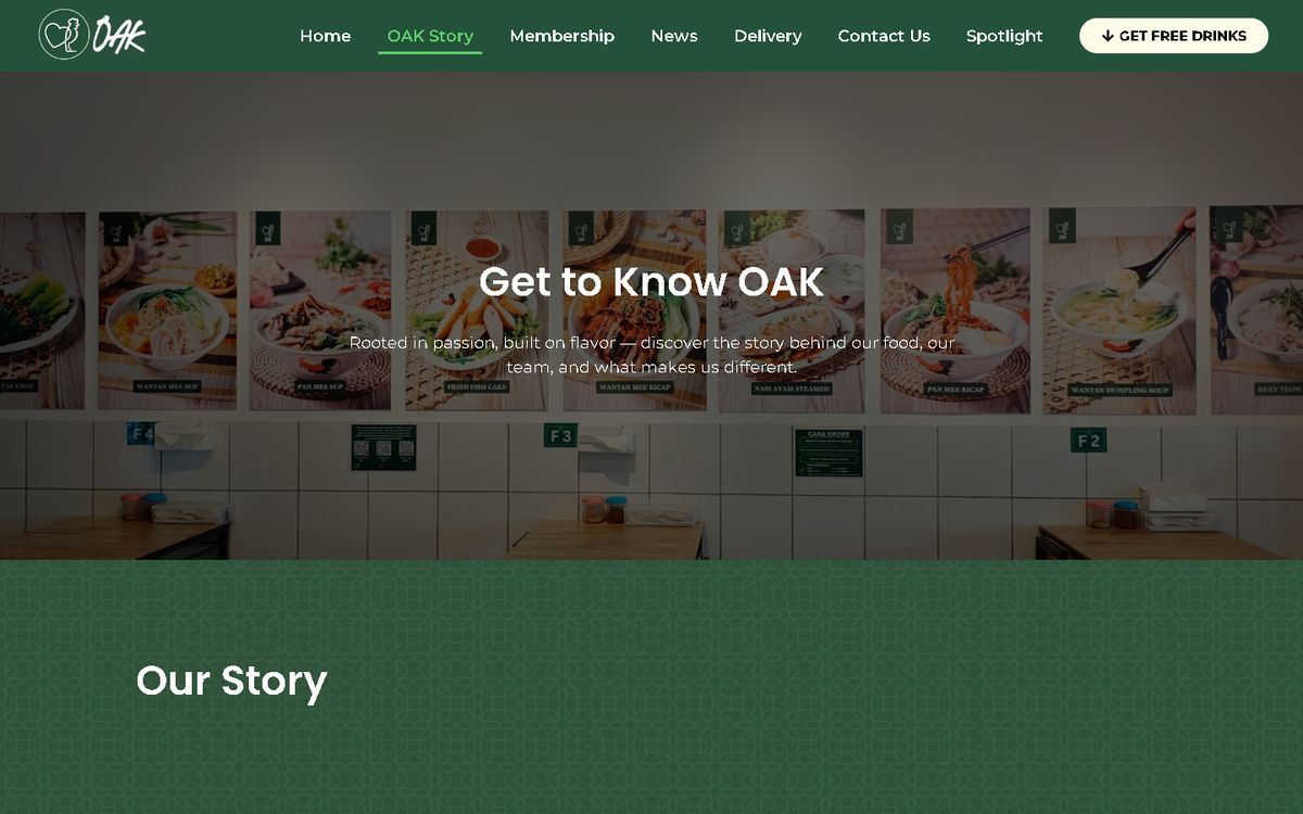 OAK Story of the OAK Kopitiam website