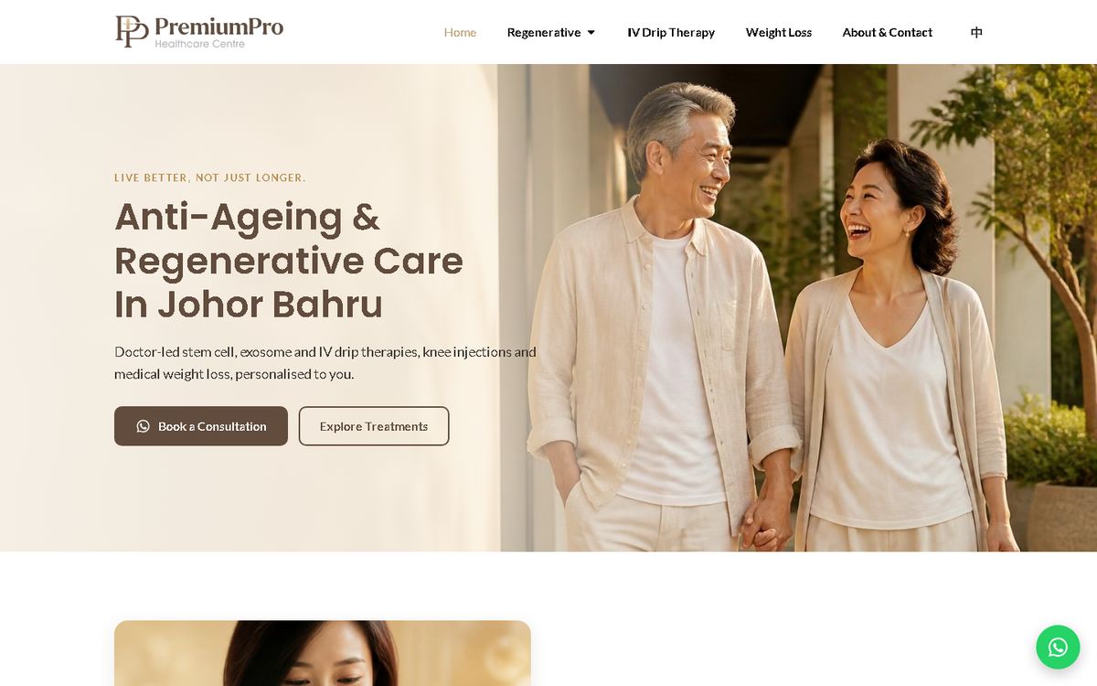 Digital Marketing Agency | ZenWeb Malaysia English version of the PremiumPro Healthcare Centre website