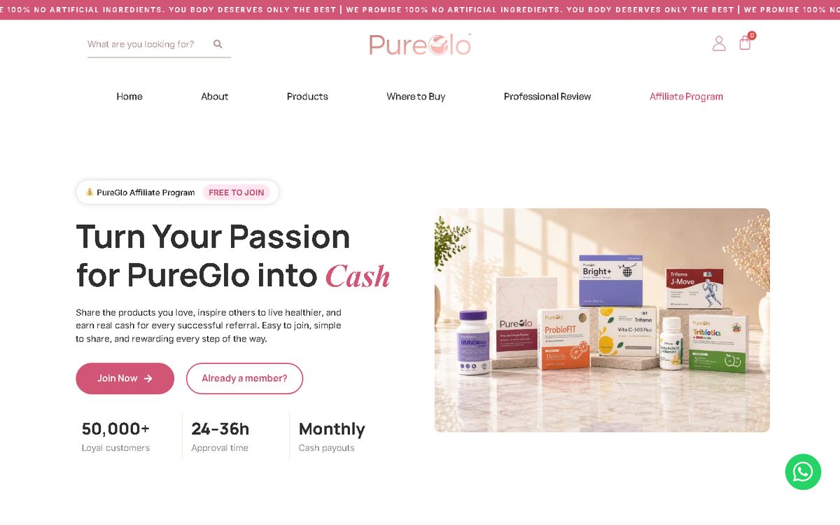 Digital Marketing Agency | ZenWeb Malaysia Affiliate Program of the PureGlo website