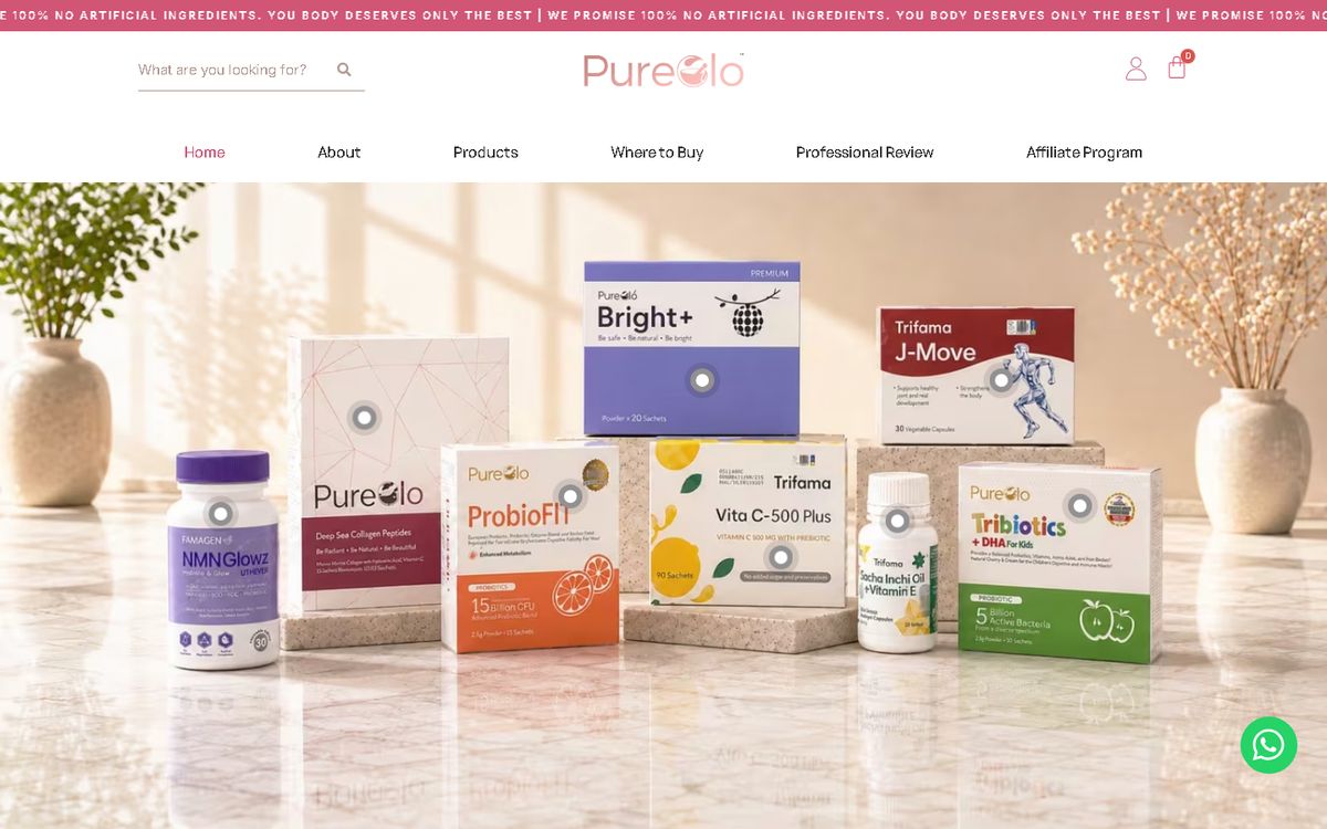 Digital Marketing Agency | ZenWeb Malaysia Home page of the PureGlo website
