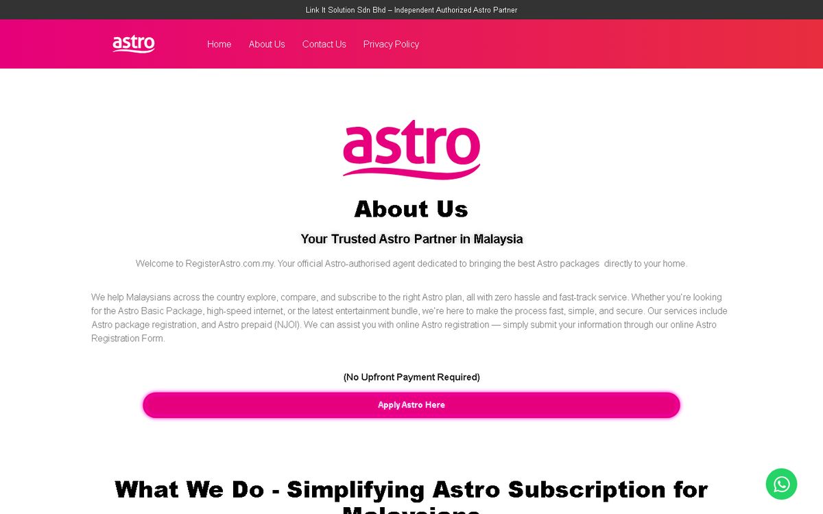 Digital Marketing Agency | ZenWeb Malaysia About Us of the Register Astro website