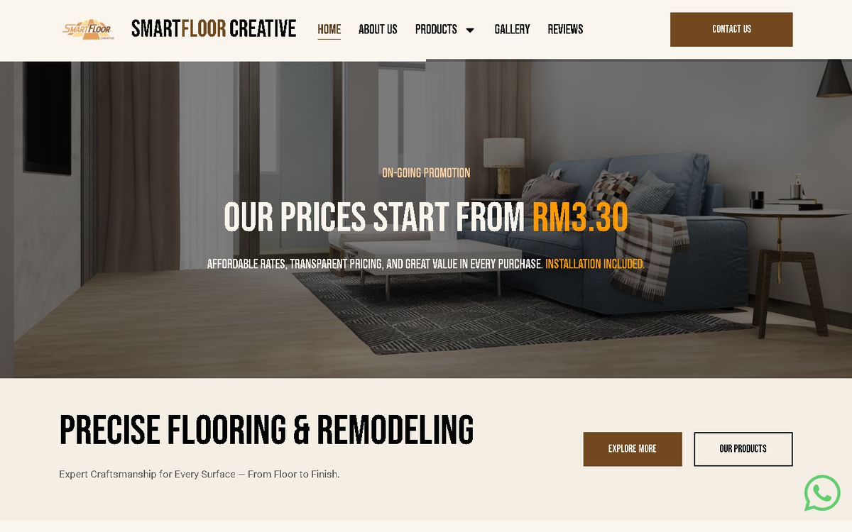 Digital Marketing Agency | ZenWeb Malaysia Home page of the Smart Floor Creative website