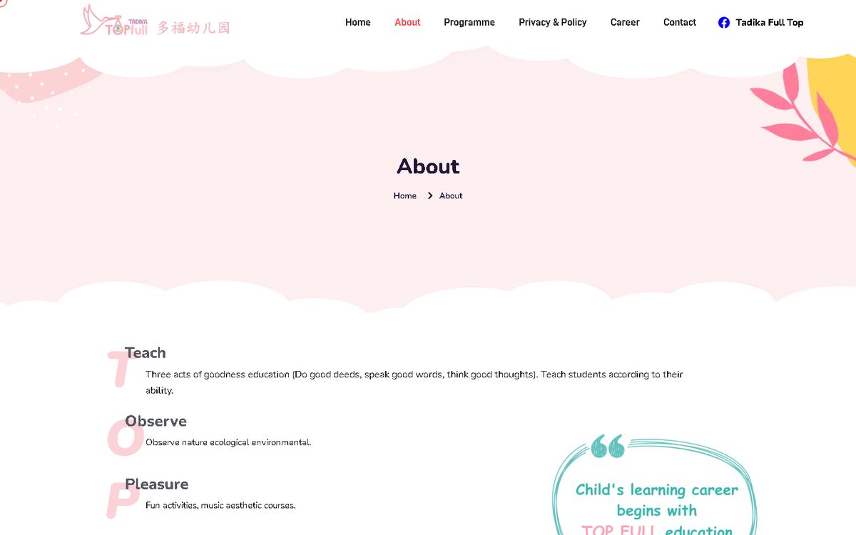 Digital Marketing Agency | ZenWeb Malaysia About of the Tadika Top Full website