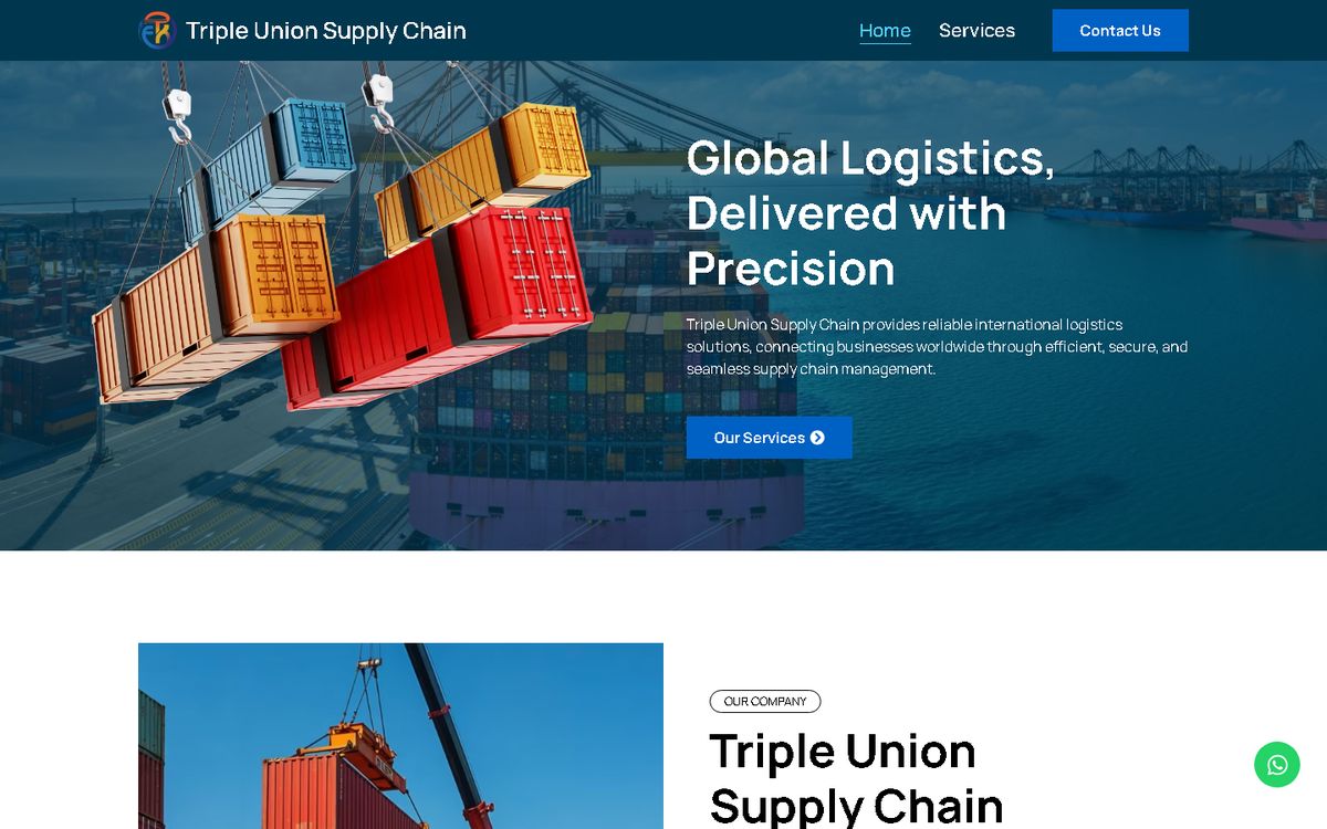Home page of the Triple Union Supply Chain website