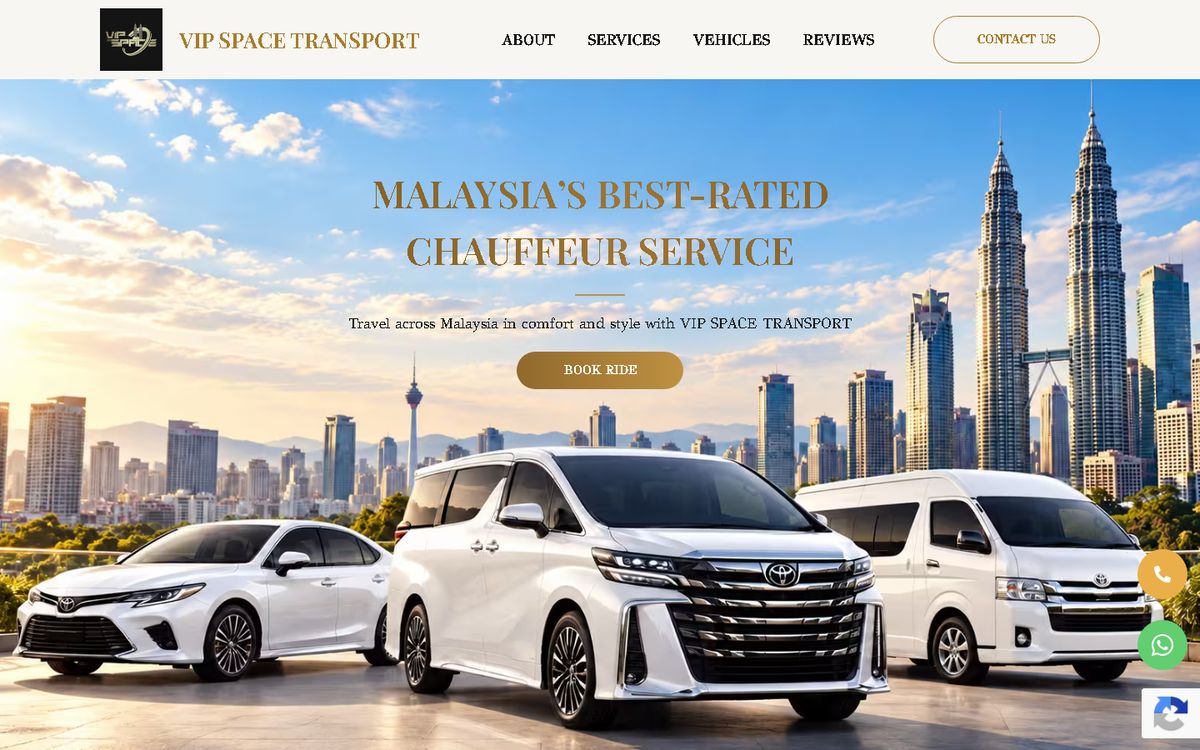 Digital Marketing Agency | ZenWeb Malaysia Home page of the VIP Space Transport website