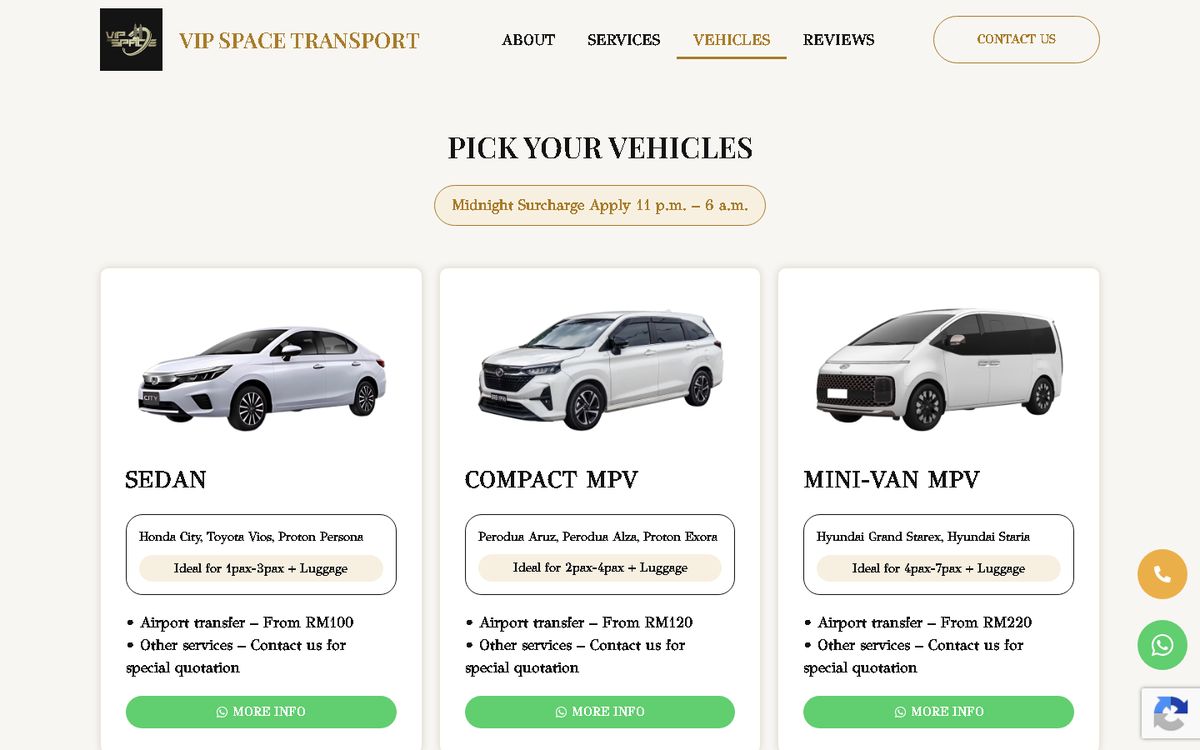 Digital Marketing Agency | ZenWeb Malaysia Vehicles of the VIP Space Transport website