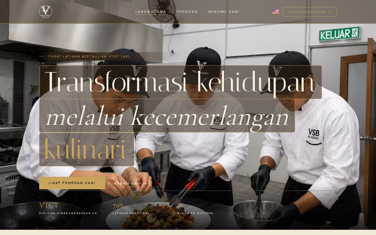 Bahasa Malaysia version of the VSB Academy website