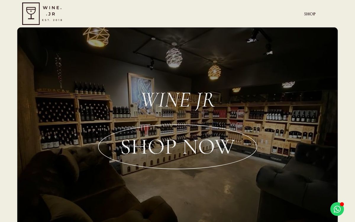 Home page of the Wine JR website