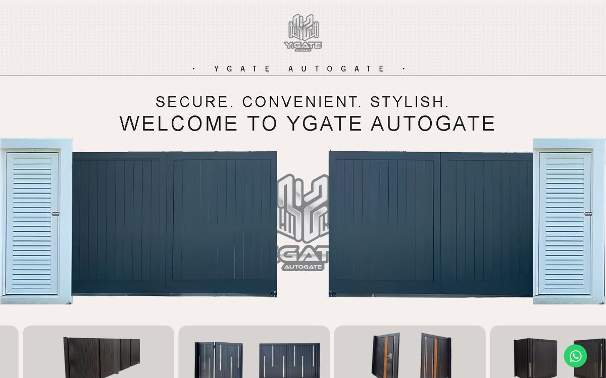 Home page of the YGATE Autogate website